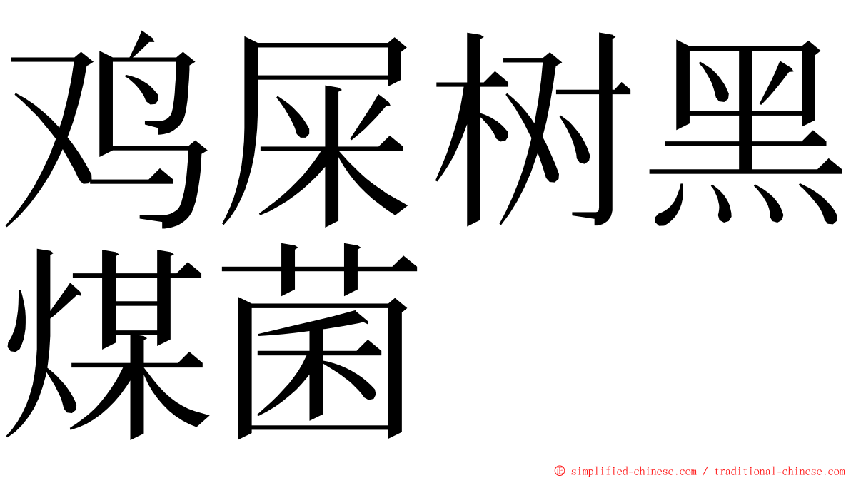 鸡屎树黑煤菌 ming font