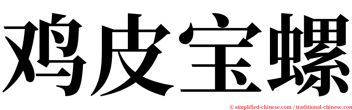 鸡皮宝螺 serif font