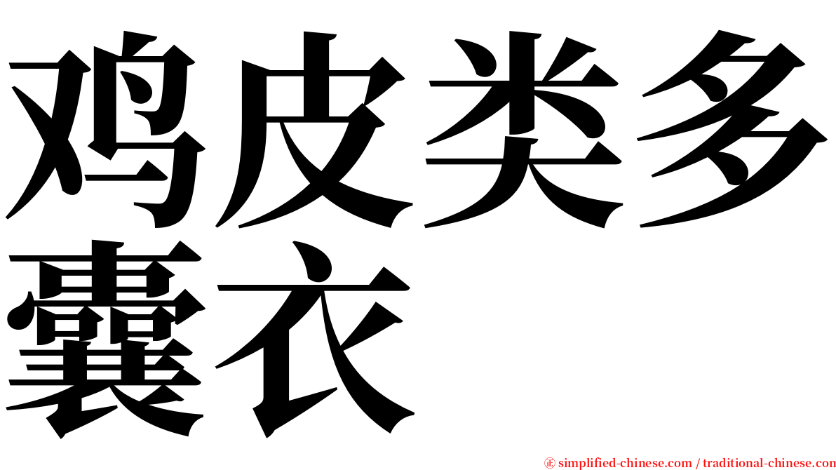 鸡皮类多囊衣 serif font