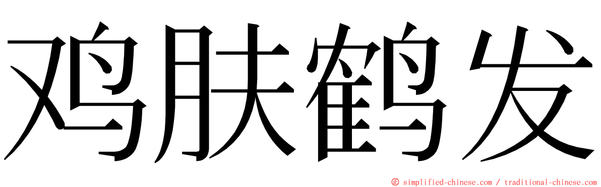 鸡肤鹤发 ming font