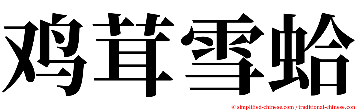 鸡茸雪蛤 serif font