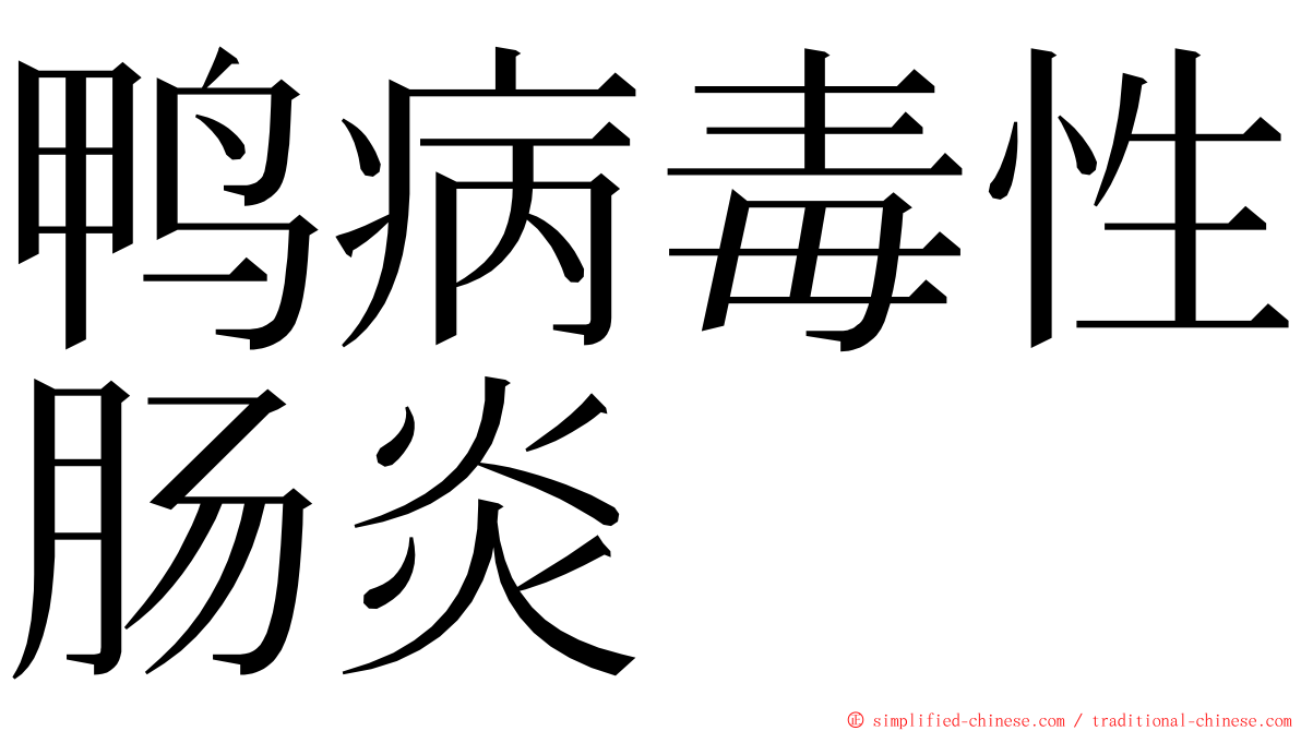 鸭病毒性肠炎 ming font