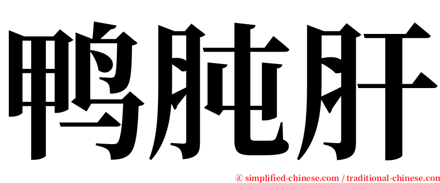 鸭肫肝 serif font