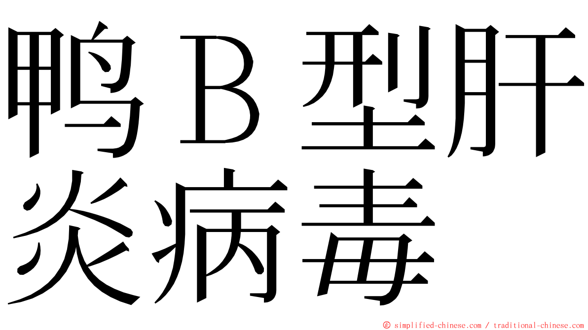 鸭Ｂ型肝炎病毒 ming font