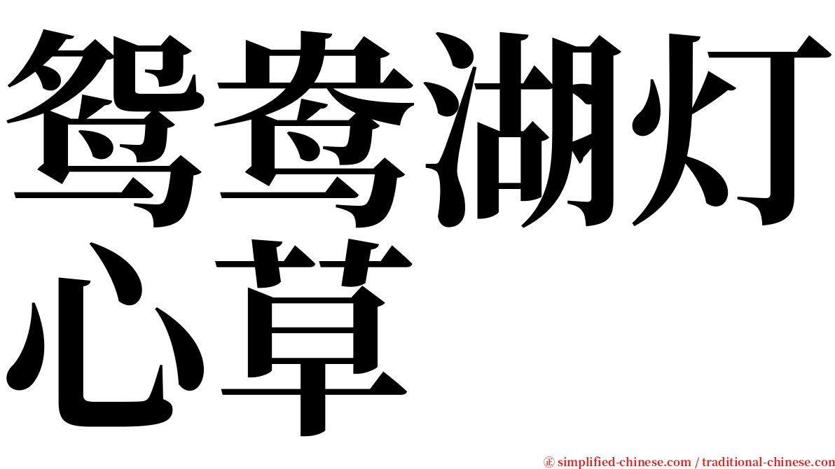 鸳鸯湖灯心草 serif font