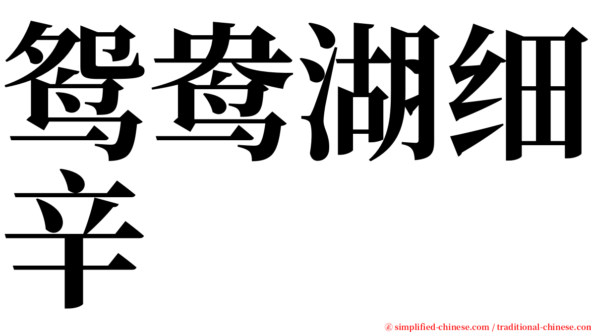 鸳鸯湖细辛 serif font