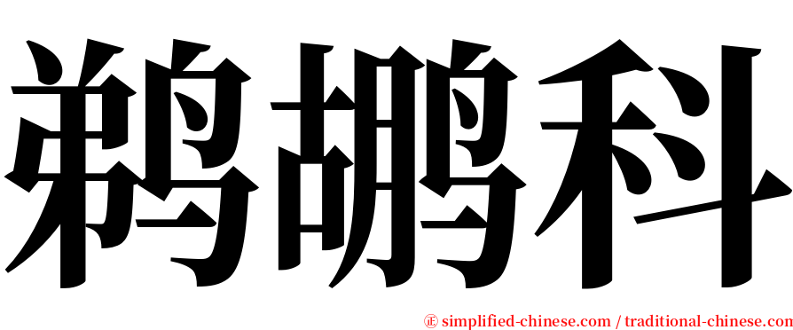 鹈鹕科 serif font