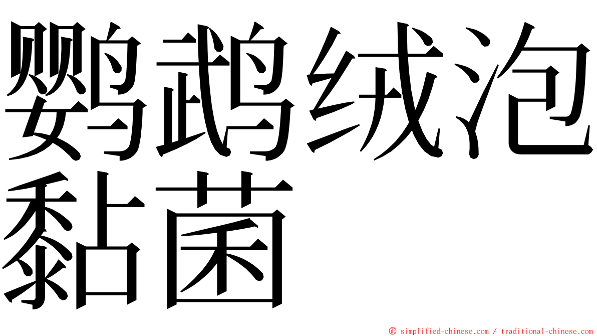 鹦鹉绒泡黏菌 ming font