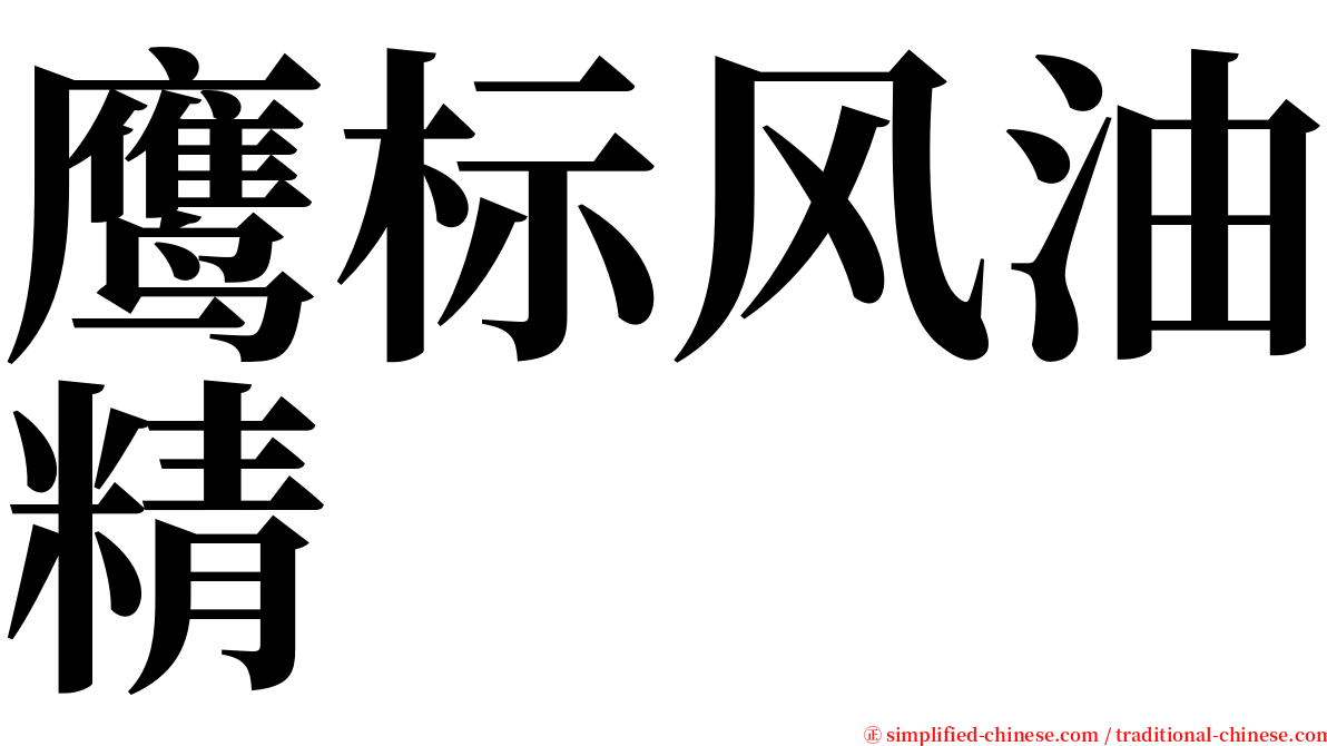 鹰标风油精 serif font