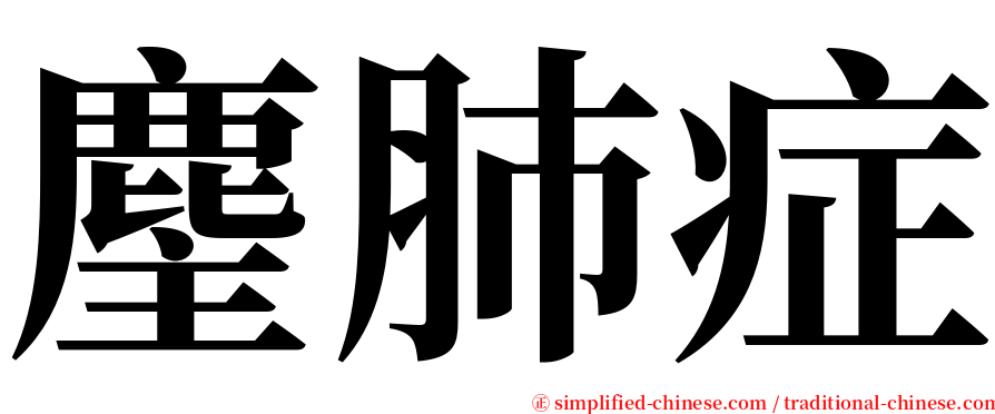 麈肺症 serif font