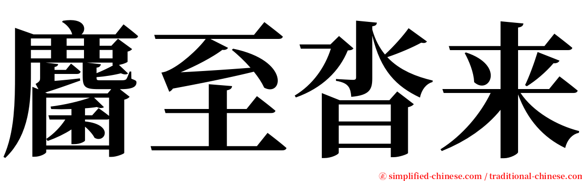 麕至沓来 serif font