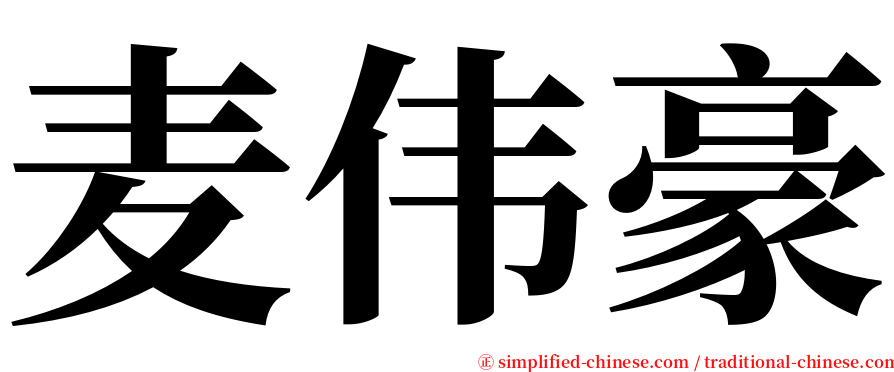 麦伟豪 serif font