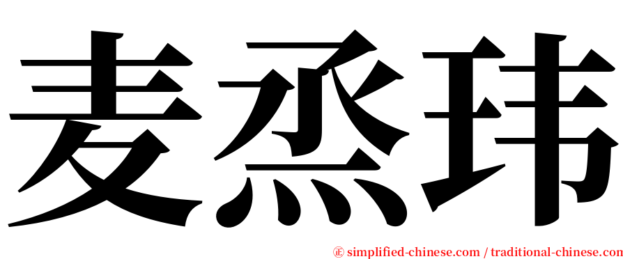 麦烝玮 serif font