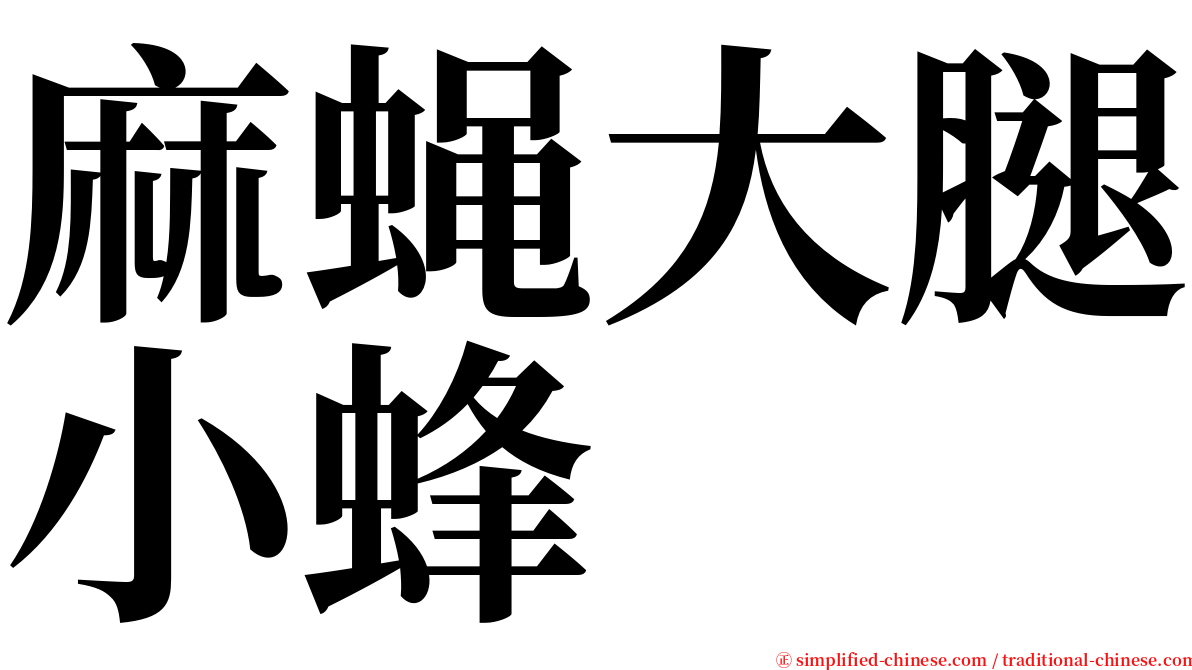 麻蝇大腿小蜂 serif font