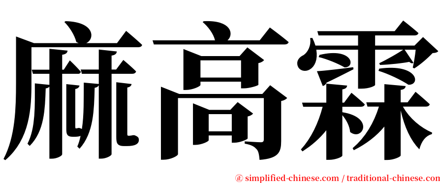 麻高霖 serif font