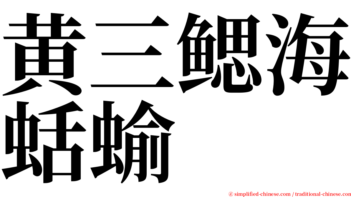 黄三鳃海蛞蝓 serif font