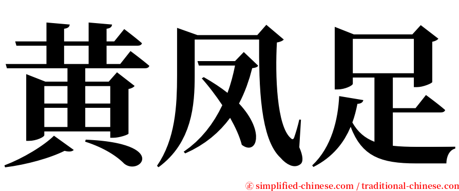 黄凤足 serif font