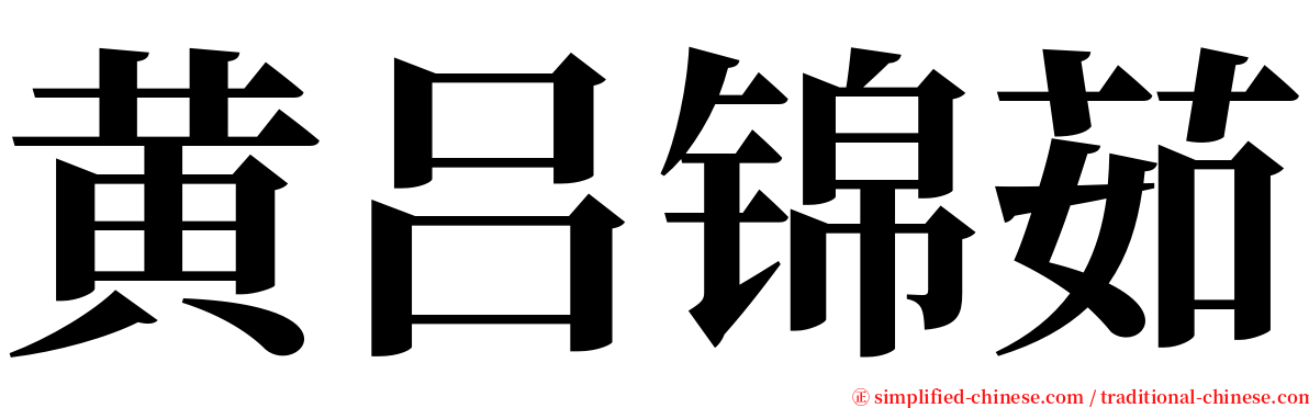 黄吕锦茹 serif font