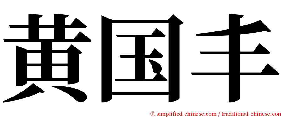 黄国丰 serif font