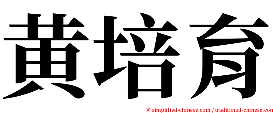 黄培育 serif font