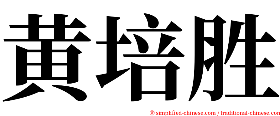 黄培胜 serif font
