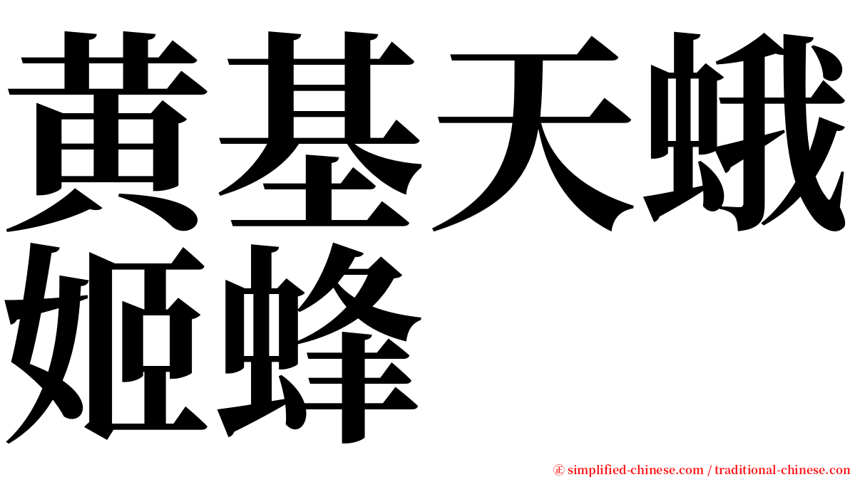 黄基天蛾姬蜂 serif font