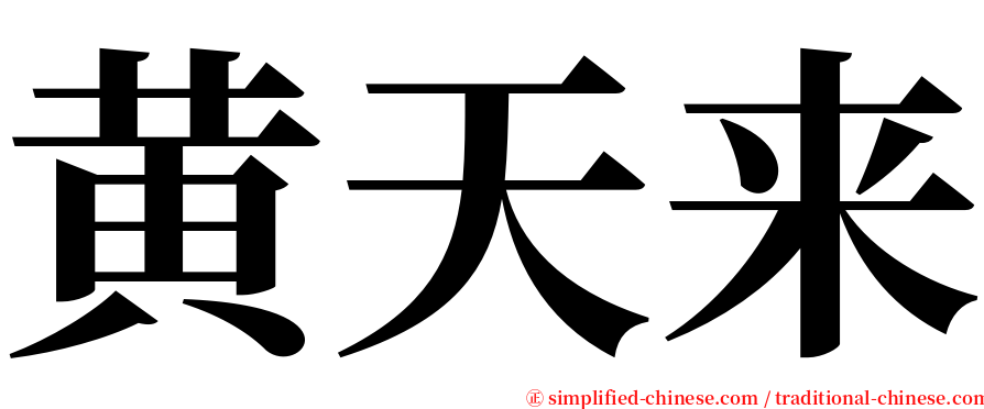 黄天来 serif font