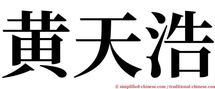 黄天浩 serif font