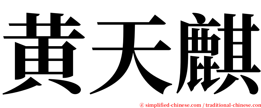 黄天麒 serif font