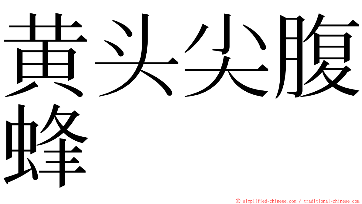 黄头尖腹蜂 ming font