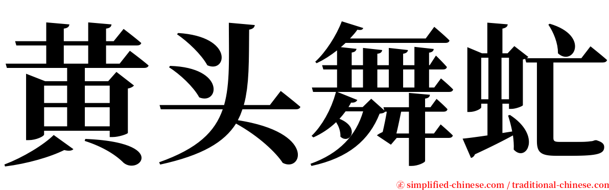 黄头舞虻 serif font