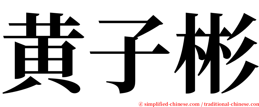 黄子彬 serif font