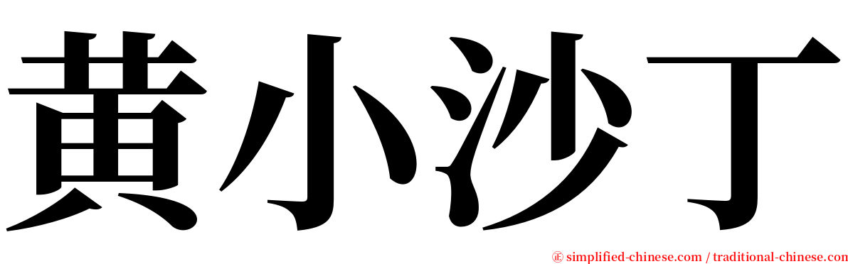 黄小沙丁 serif font