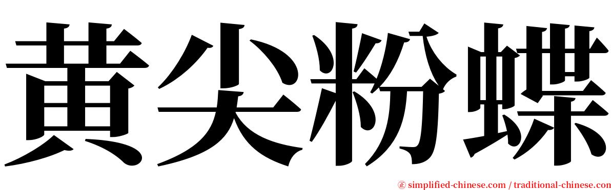 黄尖粉蝶 serif font