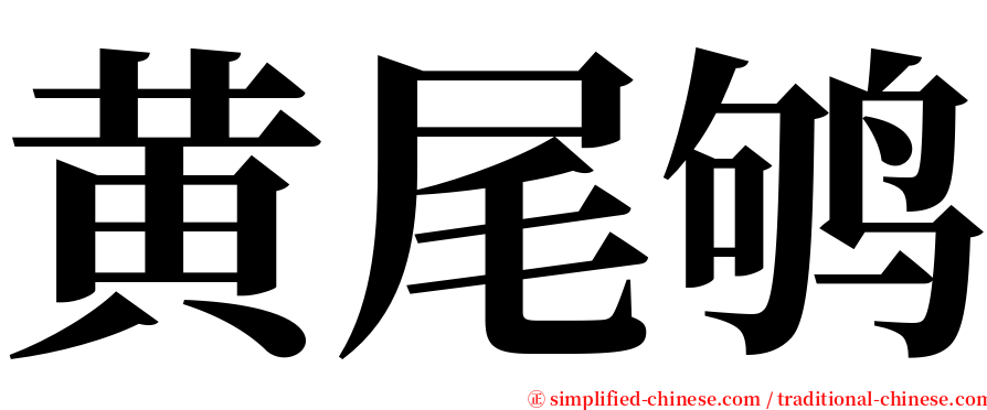 黄尾鸲 serif font