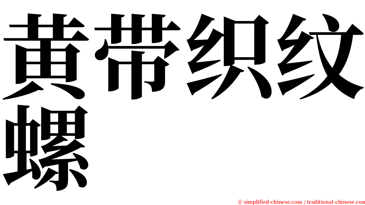 黄带织纹螺 serif font