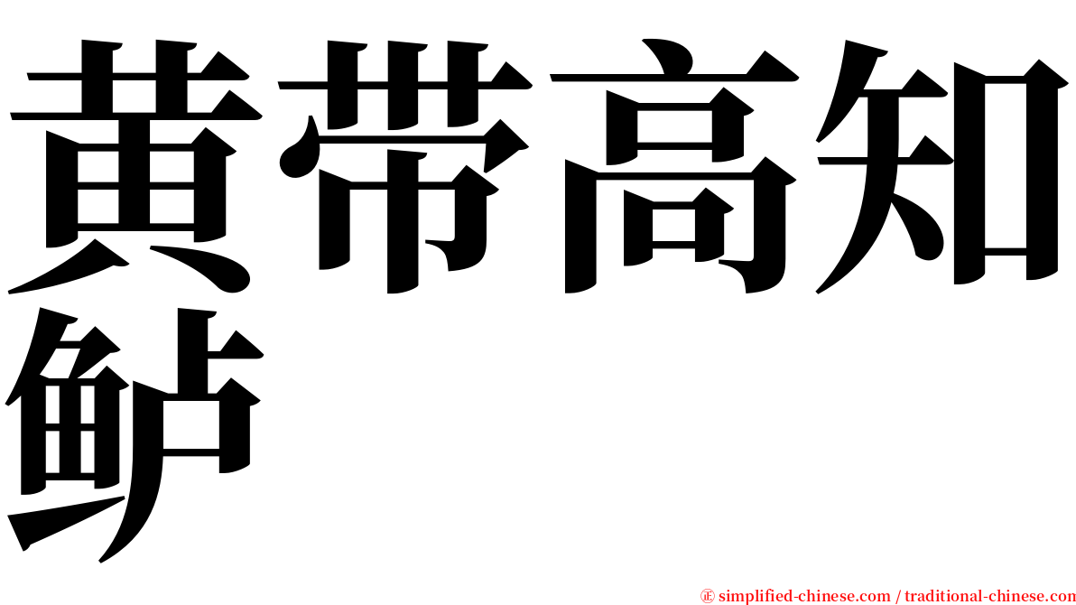 黄带高知鲈 serif font