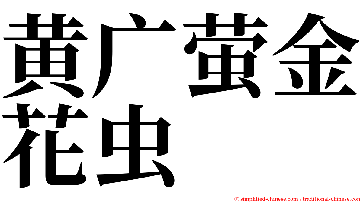 黄广萤金花虫 serif font