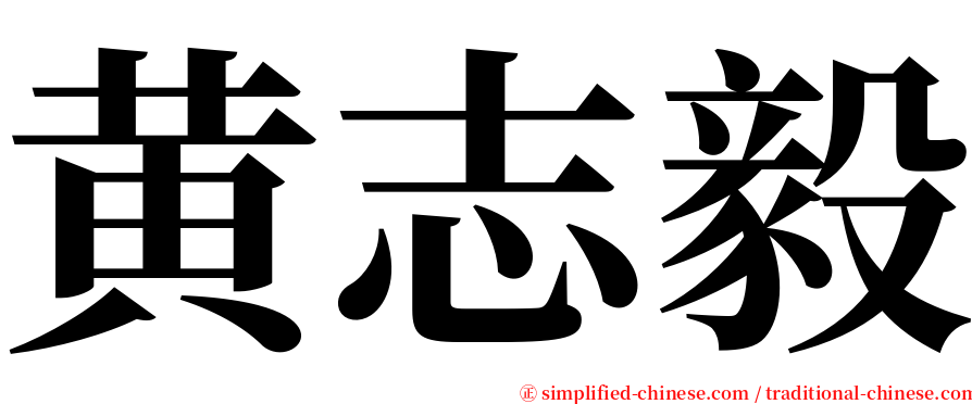 黄志毅 serif font
