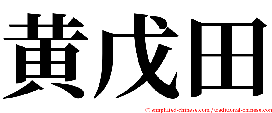 黄戊田 serif font