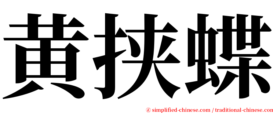 黄挟蝶 serif font