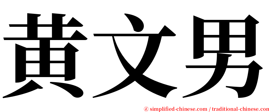 黄文男 serif font