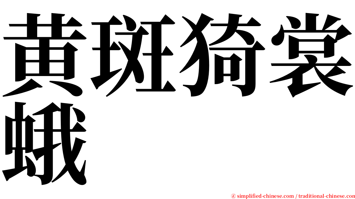 黄斑猗裳蛾 serif font
