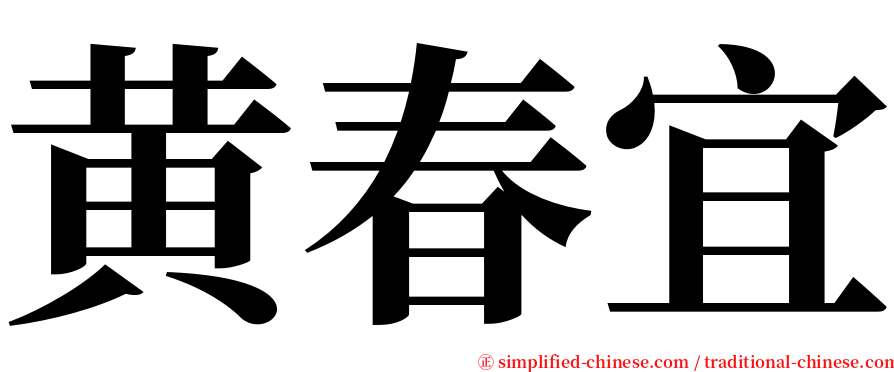 黄春宜 serif font