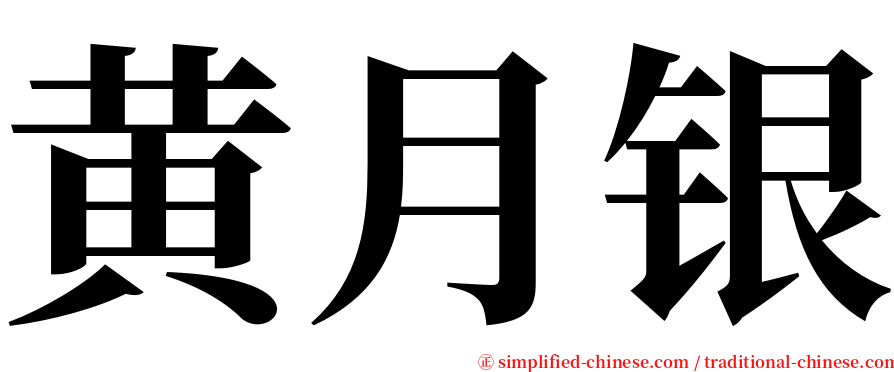 黄月银 serif font