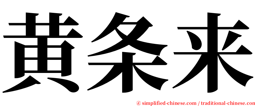 黄条来 serif font