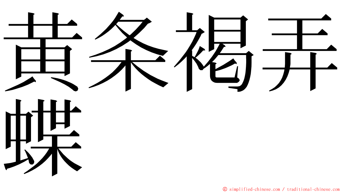 黄条褐弄蝶 ming font