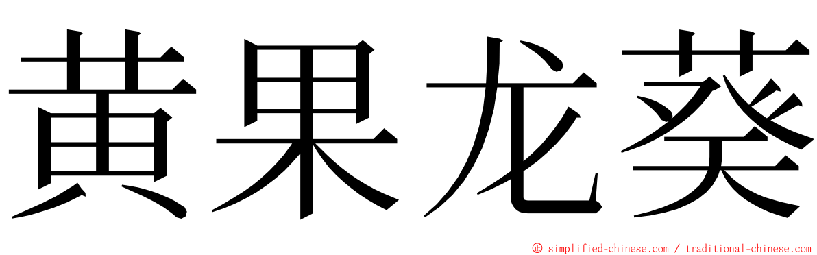 黄果龙葵 ming font