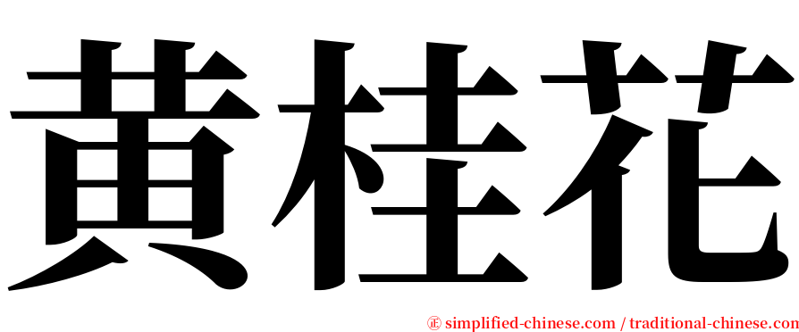 黄桂花 serif font
