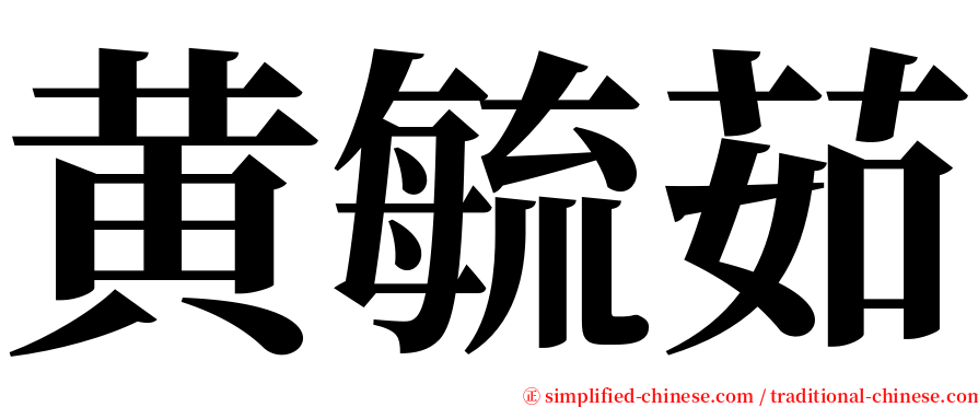 黄毓茹 serif font